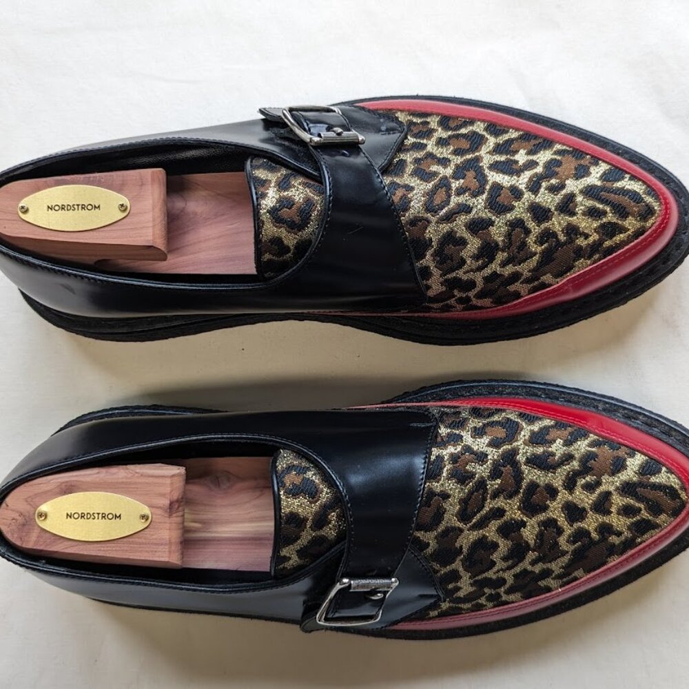 Hedi Slimane - FW14 AW14 Leopard Lurex Monk Black Red Creeper